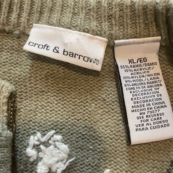 Croft & Borrow Zip Snowman Sweater, Women’s XL - Picture 3 of 5